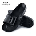 thumbnail image 1 of Lightweight Non-slip for House Beach Pool Adjustable Strap Buckle Bathroom Slide Sandals Women's Sandals Shower Slippers Flat Slides Shoes BLACK 38, 1 of 8