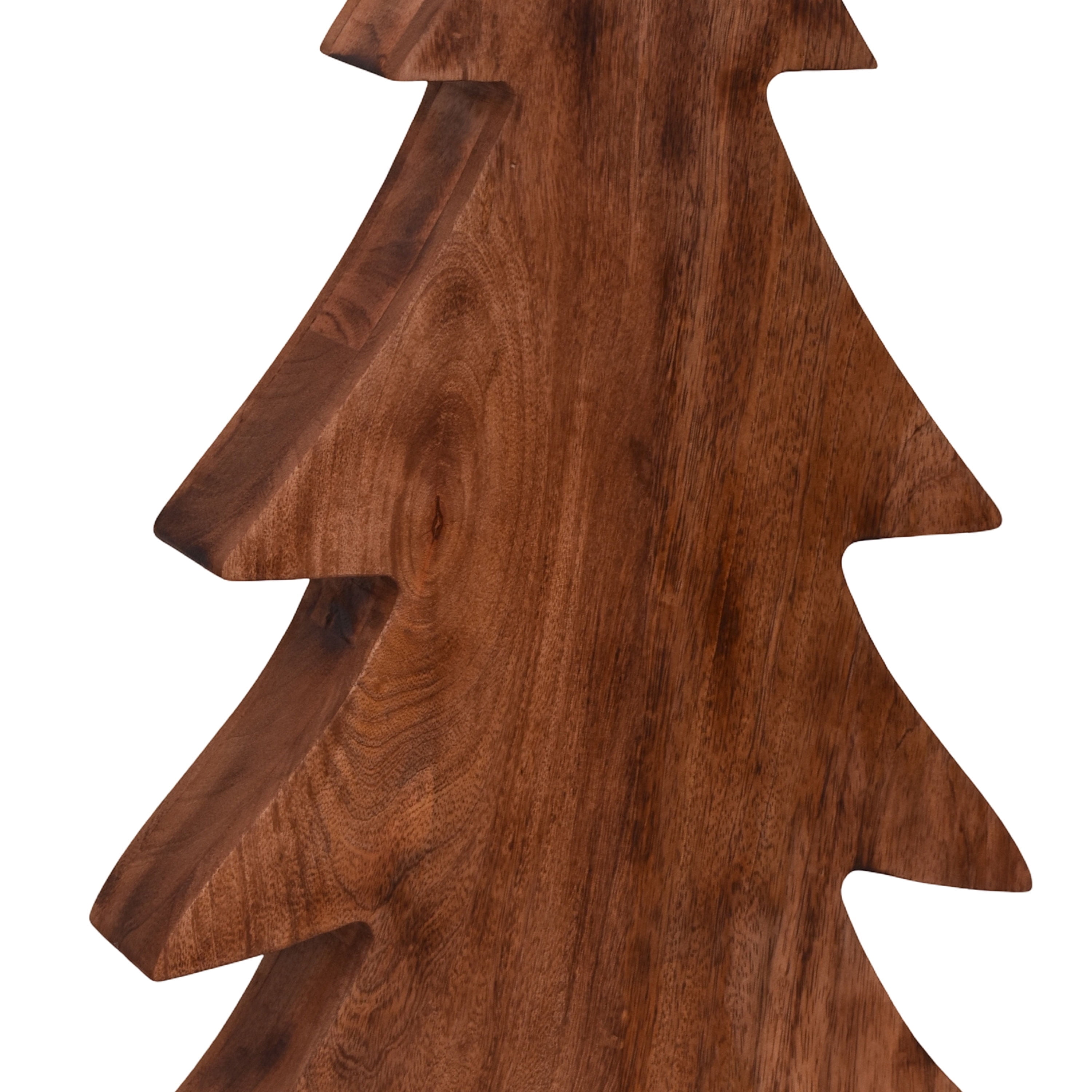 Holiday Time Wood Decorative Christmas Tree, Dark Natural Finish, Outdoor Porch Decor, 24 in