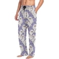 thumbnail image 5 of GZHJMY Men's Pajama Pants - Cute Purple Sharks, Loose Thin PJs Lounge Sleep Bottoms with Pockets Drawstring, Christmas New Year Birthday Gifts, Medium, 5 of 7