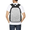 thumbnail image 6 of Daiia Silver Glitter Backpack for Men and Women -Durable Backpack Large Capacity, Water-Resistant Bag with Adjustable Straps and Laptop Compartment, 6 of 9