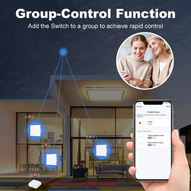 Tuya Smart Switch Zigbee Botón Interruptor de Pared Fuente de Alimentación de Fuego Único APP Temporización Voz Inteligente