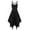 Black, variant on qolati Women's Gothic Dresses Irregular Hem Sleeveless Punk Midi Dress Summer Faux Leather Straps High Waist A-Line Prom Party Dress