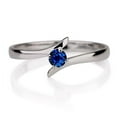 thumbnail image 2 of 1 Carat Round Cut Blue Sapphire Solitaire Engagement Ring in 10k White Gold, 2 of 2