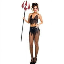 Music Legs Women's 70093-S-M 3 Piece Black Devil Outfit Costume; Small & Medium 70093-S/M