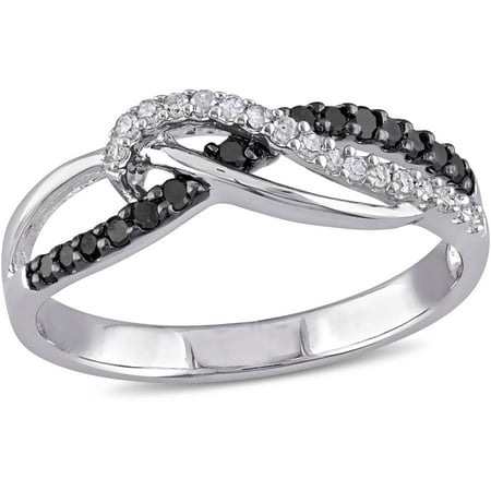 1/4 Carat T.W. Black and White Diamond Sterling Silver Fashion Ring
