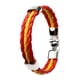 thumbnail image 1 of Pulsera de cuero triple, brazalete con bandera trenzada, estilo gótico, para aficionados al fútbol España, 1 of 5