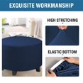 thumbnail image 4 of Round Ottoman Cover, Stretch Ottoman Slipcover Round Ottoman Storage Cover Folding Stool Covers Furniture Protector Covers, Fit Dia 20" - 23" (Navy Blue, Medium), 4 of 8
