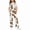 Khaki, variant on Generic Teen Girl Cow Overalls Adjustable Straps Wide Leg Casual Jumpsuit Onesie