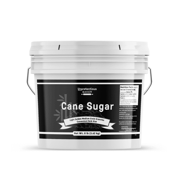Unpretentious Cane Sugar, 1 Gallon Bucket, Kitchen Baking Staple, Granulated