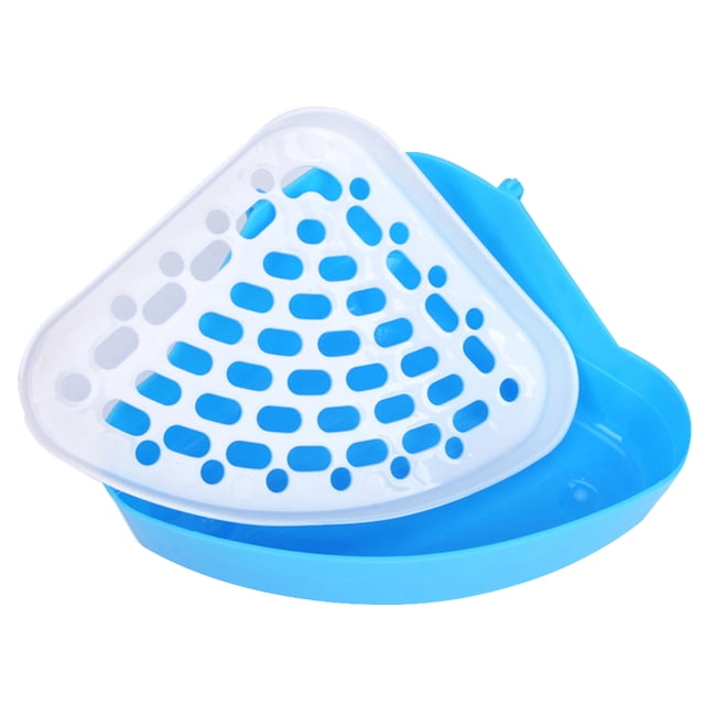 Greeniant Orinal geométrico para mascotas, caja de ropa de cama de esquina para inodoro de hámster, animales pequeños, Color de inodoro de plástico, Aseo de mascotas azul Greeniant JJ15890-01
