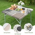 thumbnail image 4 of Brown Boho Geometric and Plant Pattern Square Fitted Tablecloth with Elastic Edge,Square Table Cover,Washable Elastic Table Cover for Home Kitchen Party Decor 36"x36", 4 of 6