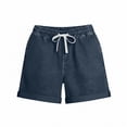 thumbnail image 6 of Yievot High Waist Shorts for Women 5 Inch Drawstring Elastic Waist Rolled Hem Summer Casual Shorts with Pockets, 6 of 8