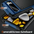 thumbnail image 6 of Nalacover Google Pixel 8 Pro Case, Heavy Duty 3 in 1 Rugged Shockproof Rugged Silicone Hybrid Hard PC Soft TPU Bumper Camera Raised Drop Protective Girls Women Boy Men Phone Covers, Navyblue, 6 of 7