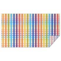 Colorful Striped Checkered Pattern Rectangle Tablecloth 60"x102",Waterproof Polyester Rectangle Table Cloth, Wipeable Spillproof Polyester Tablecloth for Dining, Camping, Indoor and Outdoor