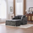 thumbnail image 5 of CKEASEAN 45.27" Chenille Single Sofa Chair, Comfy Accent Chairs with Black Metal Legs, Upholstered Deep Seat Comfy Reading Armchair with Two Bolster Pillows for Living Room offices, 5 of 11