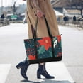 thumbnail image 4 of FORMRS Canvas Laptop Tote Bag for Women with 15.6" Computer Compartments Shoulder Handbag, Christmas Berries, 4 of 7