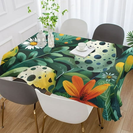 

ALAZA Easter Eggs in Floral Rectangle Tablecloth Tablecover Dinning Table Cloth 60 x60