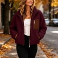 thumbnail image 6 of IUYRTFE Women's Fleece Full-Zip Hooded Jacket Winter Coat Casual Warm Outerwear with Pocket, 6 of 9