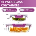 thumbnail image 2 of Recipientes de vidrio para almacenamiento de alimentos UMEIED, paquete de 10 con tapas, 34 oz, 2 of 5
