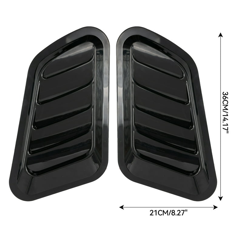 2pc Universal Air Flow Intake Car Hood Scoop Bonnet Vent Cover Black Car  Decorative 