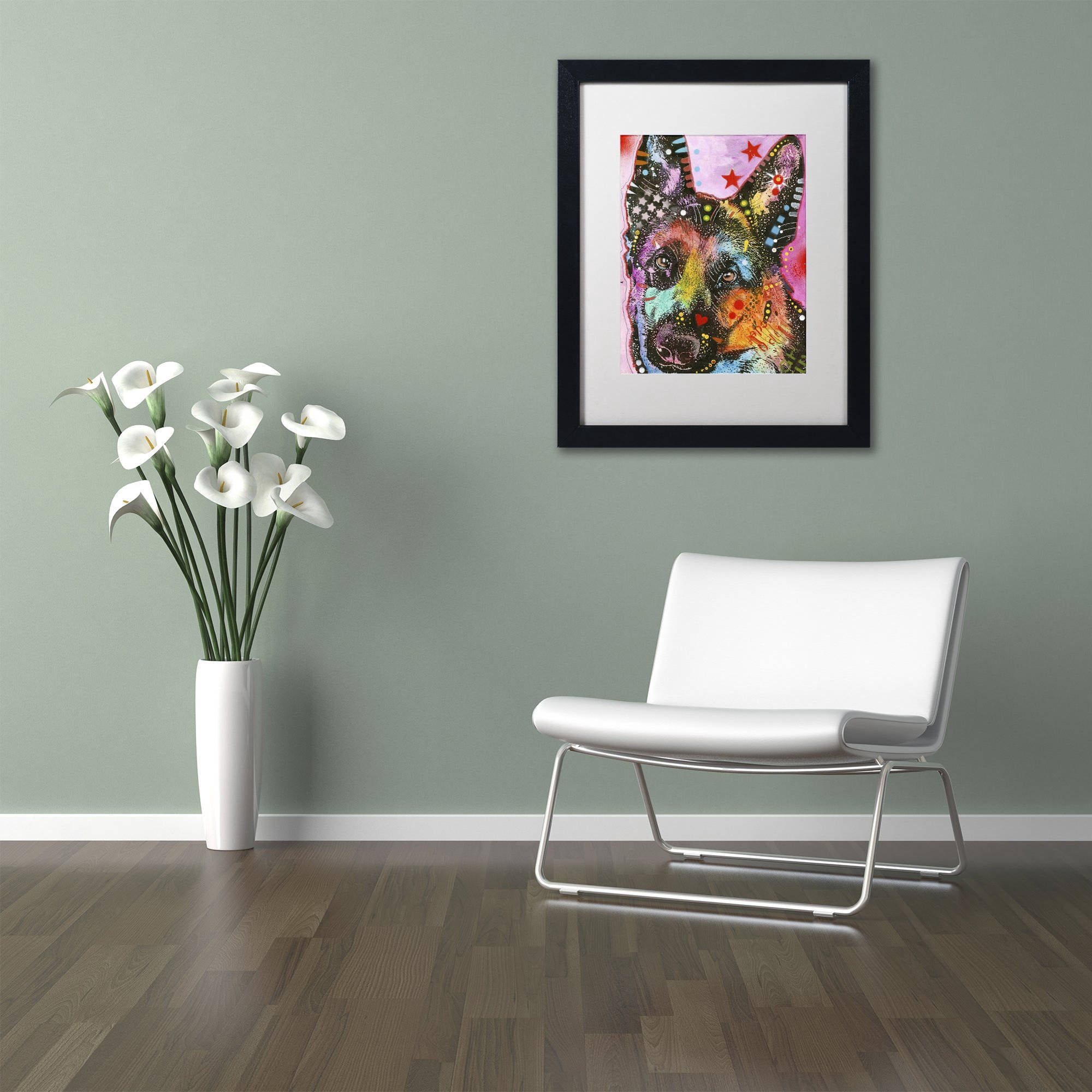 Trademark Fine Art "25" Canvas Art by Dean Russo, White Matte, Black Frame