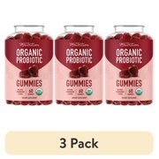 (3 pack) Organic Probiotic Gummies for Adults | 5 Billion CFU for Digestive Health & Immune Support | 60 Ct
