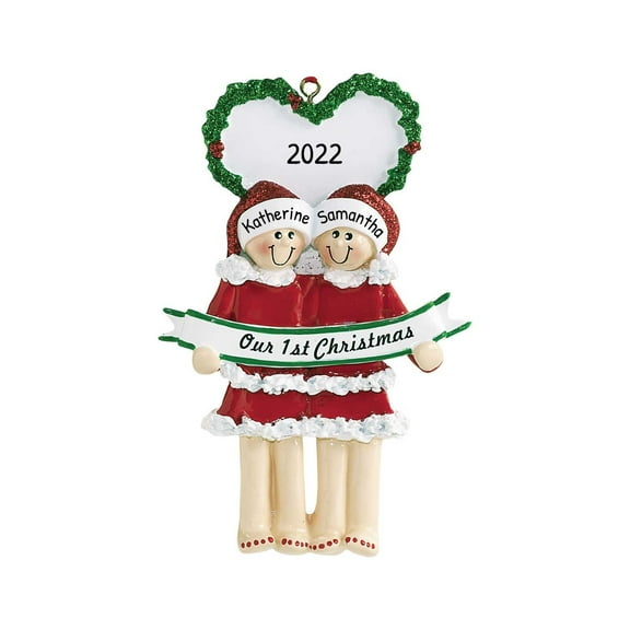 Personalized Couple Ornament 2024 - Red Couple Santa Pride Decor 2024 Same Sex Christmas Decorations