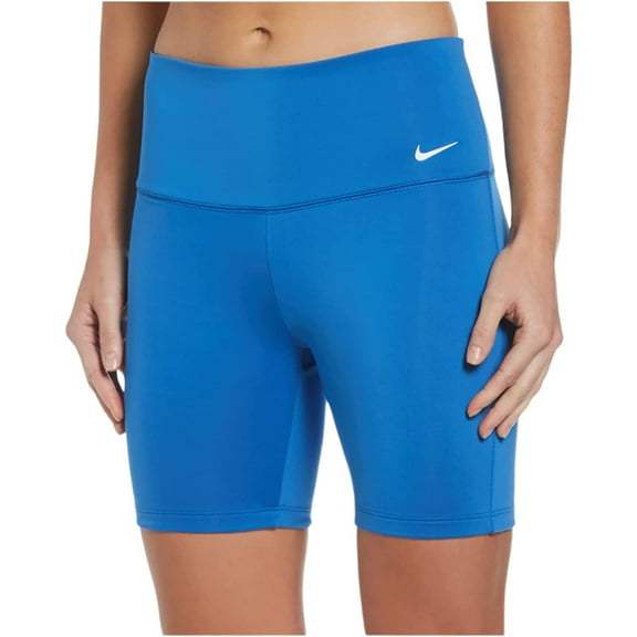 Nike Women's Essential 6" Kick Shorts (as1, Alpha, l, Regular, Regular, Pacific Blue)