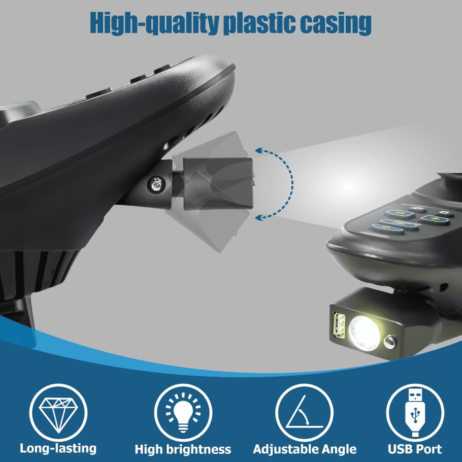 Electric Wheelchair Light LED Night Light High Brightness with USB Charging Port for Improved Nighttime Visibility
