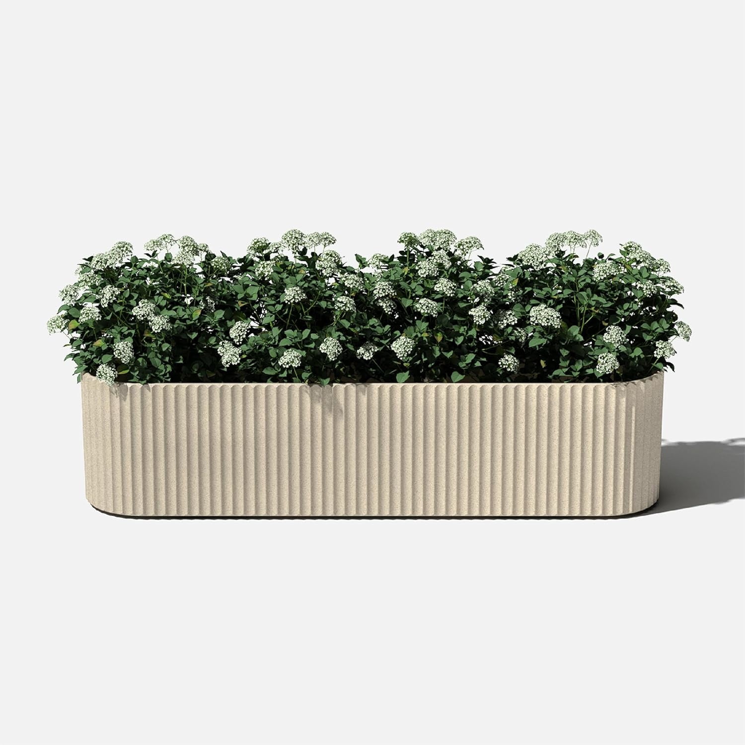 Window Box Planter - Long Planter Box for Windowsill/Balcony | Durable Plastic-Stone Composite Material | Modern Décor for Flowers/Herbs