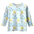 thumbnail image 3 of T-shirts d'Automne pour Filles Imprimé Coquillage Manches 3/4 Col Rond Confortable Bleu Clair Hauts d'Automne Décontractés pour Filles de 5-6 Ans, 3 of 3
