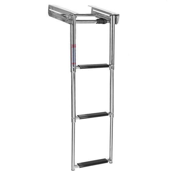 Tbest 3 Step Stainless Steel Telescoping Boat Ladder Swim Step Universal Under Platform Slide Mount Boat Boarding Ladder