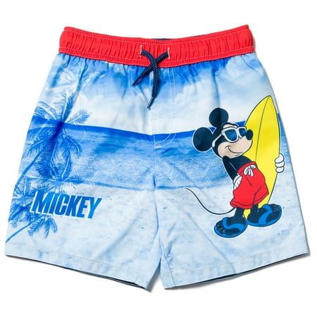 

Disney Mickey Mouse Toddler Boys Swim Trunks Bathing Suit Blue 3T