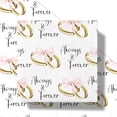 thumbnail image 2 of Wedding Wrapping Paper Roll, Mini Pink Bows and Golden Rings with Always & Forever Text Design, Elegant Gift Wrap for Wedding, Anniversary, Bridal Shower, 17 Inches x 16.4 Feet, 2 of 4