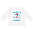thumbnail image 3 of Inktastic Polar Bear My Auntie Loves Me in Santa Hat with Snowflakes Boys or Girls Long Sleeve Toddler T-Shirt, 3 of 5