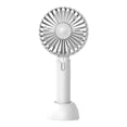 thumbnail image 3 of Ventilador de mano compacto y silencioso para escritorio con base, mini ventilador portátil de 3 velocidades para verano. Blanco, 3 of 9