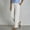 White, variant on ZZwxWA Womens Straight Slim Linen Capri Pants with Drawstring Solid Color Pants, Summer Fashion Trousers with Pockets