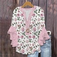 thumbnail image 2 of Blouses for women dressy casual Polyester Soft Clothing XL Pink womens blouses, 2 of 5