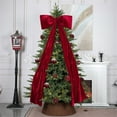 thumbnail image 6 of Extra Large Christmas Tree Topper Bow Christmas Giant Red Bow Decoration with Long Streamers Huge Oversized Topper Decor for Xmas Tree Holiday Party Door Wall 70*180cm Wine, 6 of 6