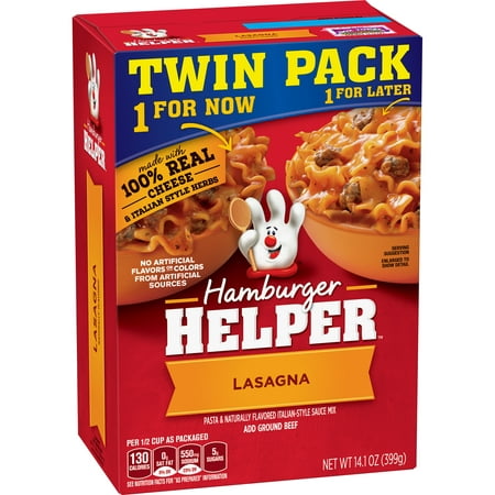 (3 Pack) Hamburger Helper Lasagna  & Italian-Style Sauce Mix Twin Pack 14.1