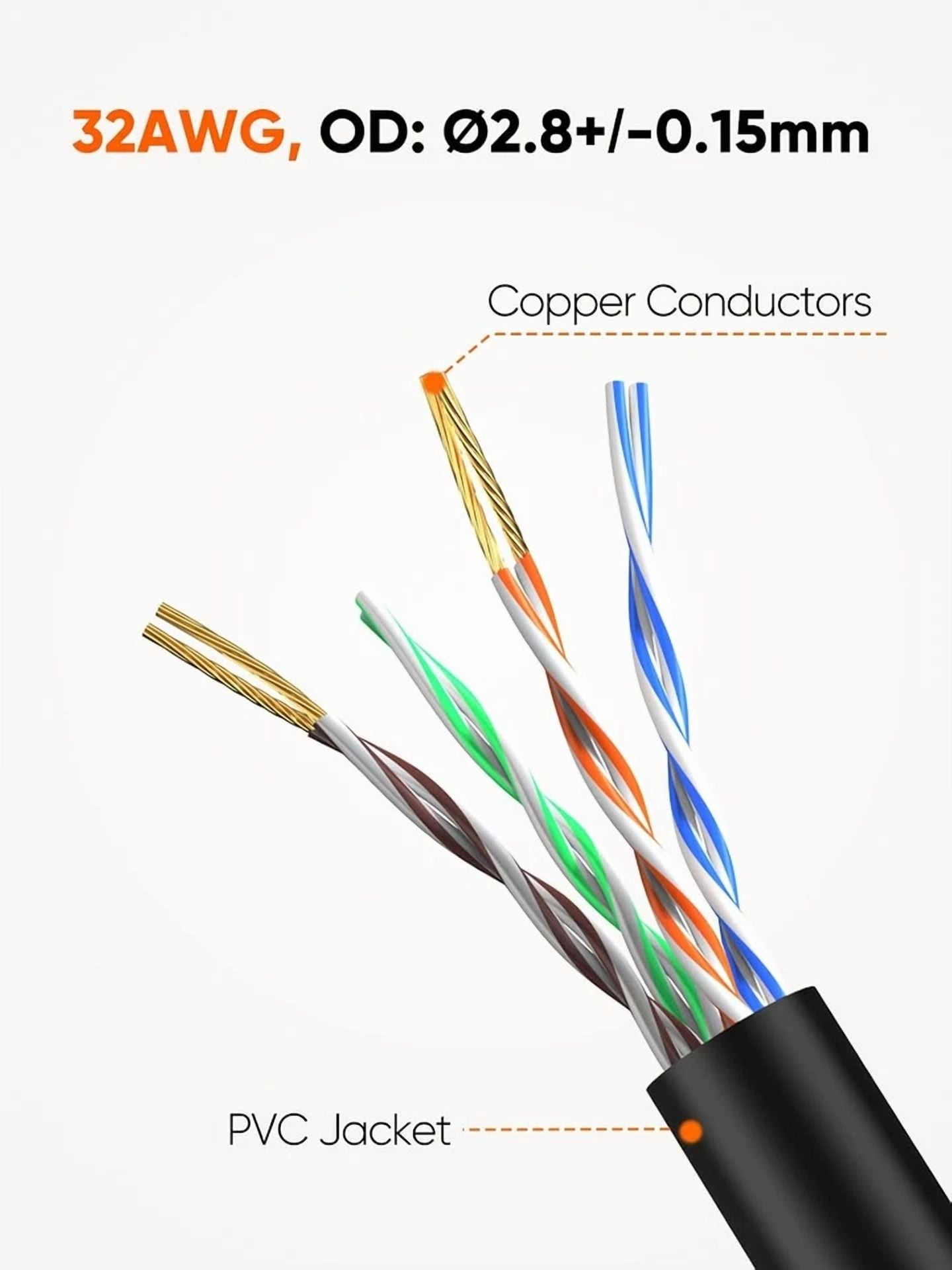 BUTTERFLY- Cablecreation Cat6A Ethernet Cable Utp Booted, 360° Rotation 0.25M/0.82Ft