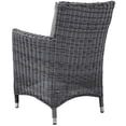 thumbnail image 3 of Modern Contemporary Urban Design Outdoor Patio Balcony Garden Furniture Side Dining Chair Armchair, Sunbrella Rattan Wicker, Grey Gray, 3 of 3