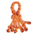 thumbnail image 1 of MPP Ruff Rope Dog Toys Tough Orange Knot Tennis Ball Dental Chew Play Fetch Tugs (Rope Loop - 14.5"), 1 of 1