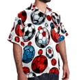 thumbnail image 2 of Football Men's Button Down Hawaiian Poplin Shirt Summer Beach Printed Casual Short Sleeve Unisex Shirts, 2 of 6