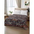 thumbnail image 2 of Retro Boho Flat Sheet Only Twin Size, Soft Breathable Bed Top Sheets for Mattress, Rustic Flowers Modern Geometric Abstract Art Luxury Bedding Flat Sheets for Home Hotel Bedroom Bed Protection, 2 of 9