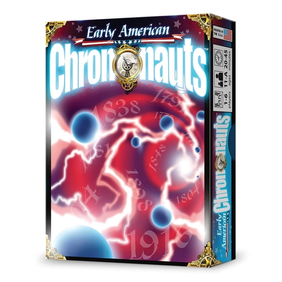 Juego de cartas Looney Labs Early American Chrononauts: viaja a través del tiempo y cambia la historia