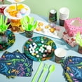 thumbnail image 2 of Joyfy 145 Pcs Dinosaur Birthday Party Supplies with Trex Banner, 24 Serves Disposable Tableware Set for Dinosaur Themes Party Kids 2 3 4 5 6 7 8 Years, 2 of 8