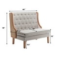 thumbnail image 6 of Andeworld Linen Loveseat Sofa Couch Upholstered Small Loveseat with Rattan Armrest for Living Room,Dining Room（Light Grey）, 6 of 7