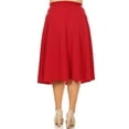 thumbnail image 4 of Women's Plus Size A-Line Flared Midi Skirt - Casual Solid with Elastic Band, 4 of 4