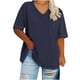 thumbnail image 5 of Hecho para Más Camisa Mujeres de Cuello en V de Gran Tamaño de Manga Corta Top Sólido, Base de Verano Deportivo Tee para el Uso Diario Y Casual Del Hogar, Bastidor de Imitación Ligero, 5 of 6